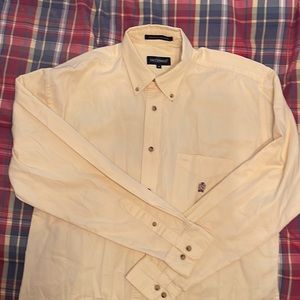 Men’s Siegfried Cotton Casual Buttondown Shirt Yellow Medium - 22.5”pit to pit